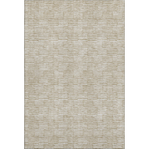 10' X 14' Beige And Ivory Abstract Geometric Washable Area Rug With UV Protection