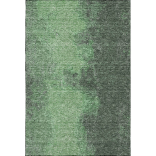 10' X 14' Fern Green And Sage Abstract Washable Area Rug With UV Protection