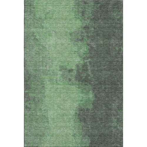 10' X 14' Fern Green And Sage Abstract Washable Area Rug With UV Protection