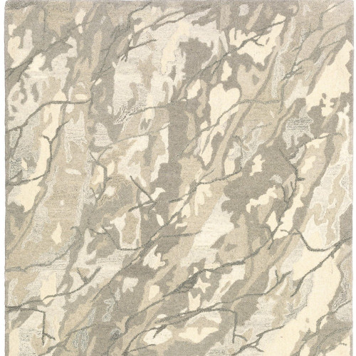 4' X 6' Beige And Ivory Wool Abstract Hand Tufted Area Rug