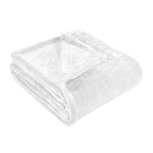 50" X 60" White Fleece Plush Throw Blanket
