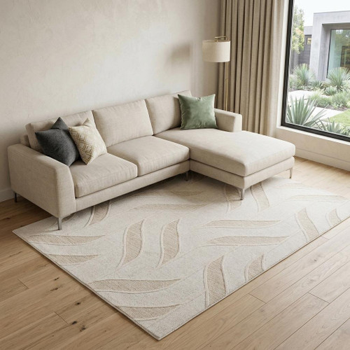 8' X 10' Ivory And Beige Wool Plaid Hand Tufted Area Rug