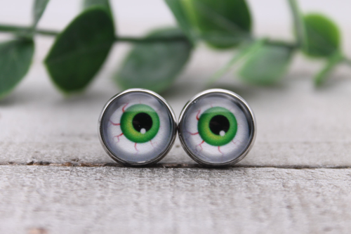 Eye Balls || Glass Stud Earrings || Hypoallergenic