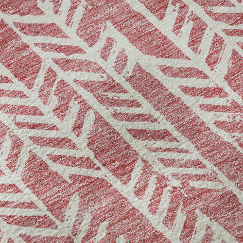9' X 12' Blush And Ivory Tribal Washable Area Rug With UV Protection