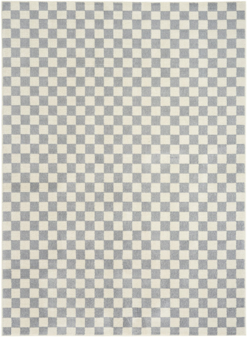 4' X 6' Ivory Checkered Area Rug