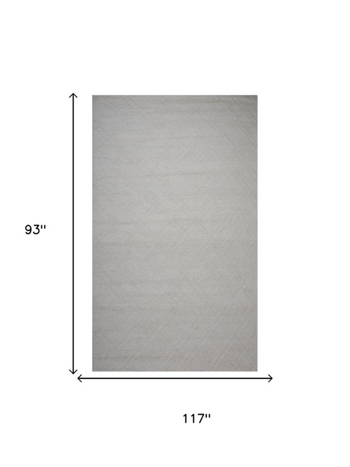 8' X 10' Ivory And Natural Wool Geometric Hand Tufted Area Rug