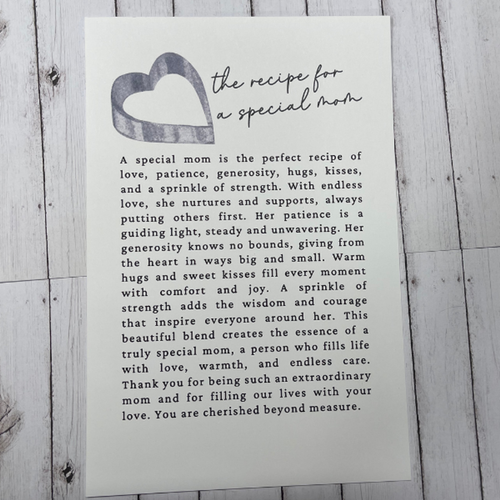 Recipe for a Special Mom Charm/Ornament