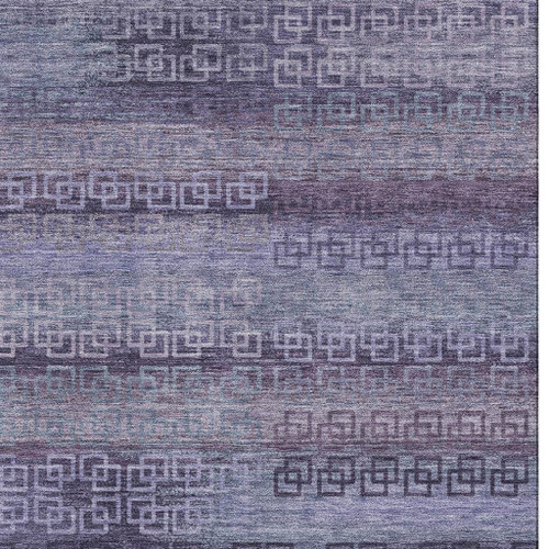 3' X 5' Plum And Purple Striped Washable Area Rug With UV Protection