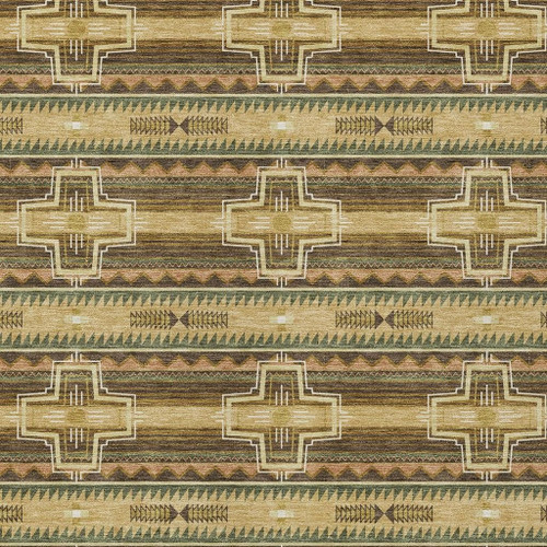 10' X 14' Gold And Red Tribal Washable Indoor Outdoor Area Rug