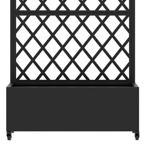 Set of Two Black Geometric Galvanized Metal Oval Planter Box