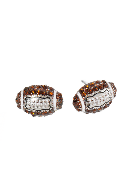 Crystal Football Earrings