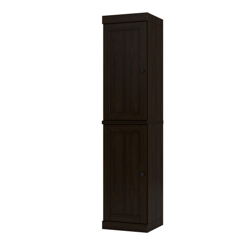 17" Espresso Solid Wood Free Standing Double Door Linen Cabinet