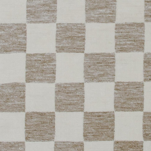 10' X 14' Beige And Brown Checkered Area Rug