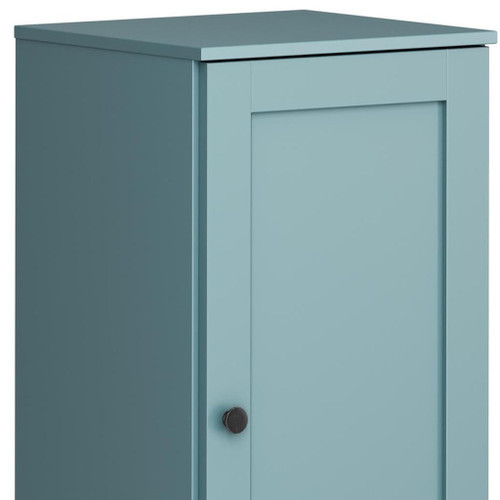 17" Aqua Solid Wood Free Standing Single Door Linen Cabinet