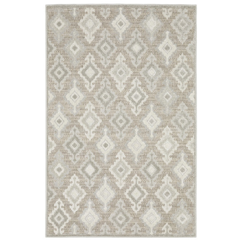 7' X 10' Beige And Gray Oriental Area Rug