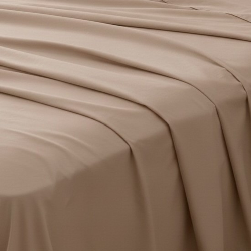 Three Piece Light Brown Cotton Twin XL Sheet Set