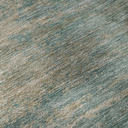 10' X 14' Aqua And Beige Abstract Washable Area Rug With UV Protection
