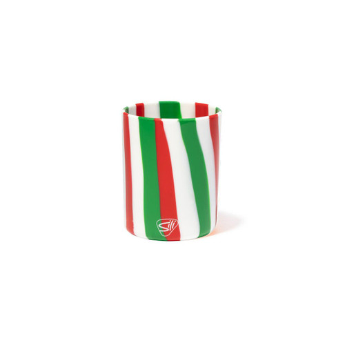 Fern Green And White Silicone Conical Shape Stemless Whiskey Glass