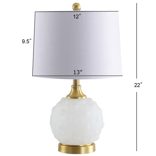 22" White And Gold Globe Table Lamp With Drum Shade