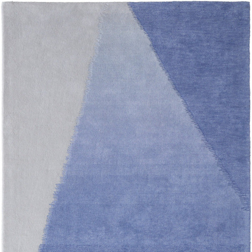 9' X 12' Blue And Gray Geometric Hand Tufted Area Rug