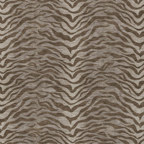 5' X 8' Chocolate And Brown Animal Print Washable Indoor Outdoor Area Rug