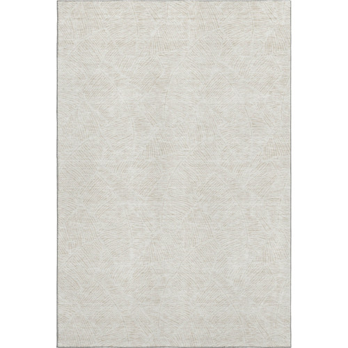 8' X 10' Ivory And Beige Floral Washable Area Rug With UV Protection