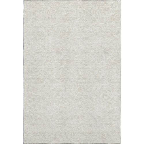 8' X 10' Ivory And Beige Floral Washable Area Rug With UV Protection