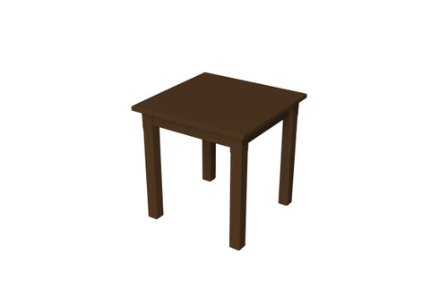20" Brown Solid Wood Square End Table