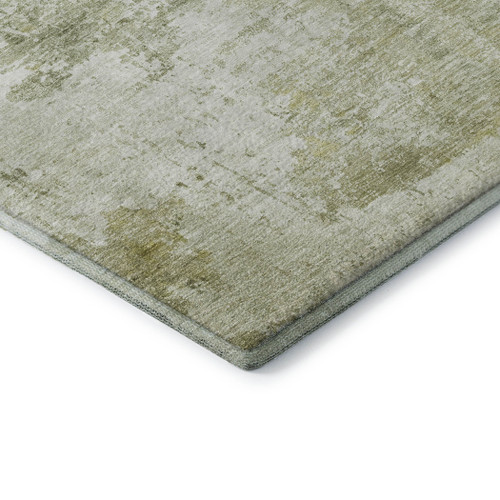 9' X 12' Sage And Ivory Abstract Washable Area Rug With UV Protection