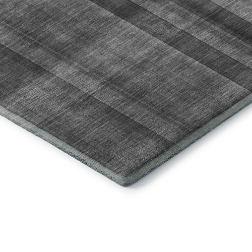 10' X 14' Gray And Ivory Plaid Washable Area Rug With UV Protection
