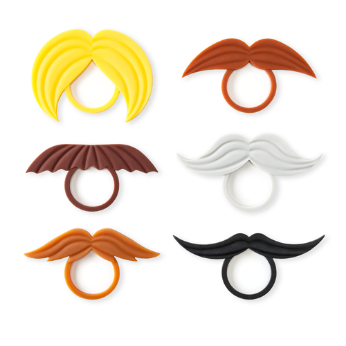 Mustache Bottle Neck Markers by Savoy