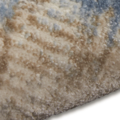 7' Beige Abstract Runner Rug