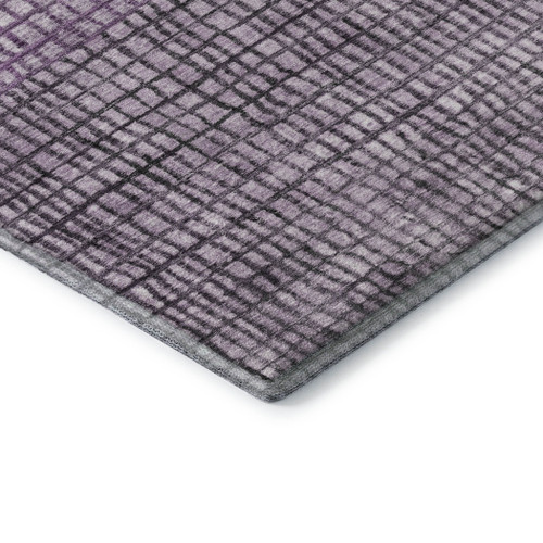 9' X 12' Plum And Gray Geometric Washable Area Rug With UV Protection