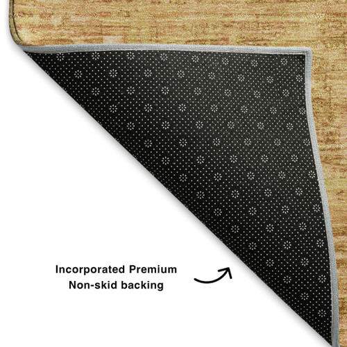 10' X 14' Salmon And Peach Oriental Washable Area Rug With UV Protection