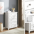 32" White Wood Five Drawer Dresser