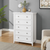 32" White Wood Five Drawer Dresser