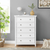 32" White Wood Five Drawer Dresser