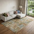 10' X 13' Blue And Rust Geometric Area Rug
