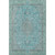 10' X 14' Aqua And Gray Floral Medallion Washable Area Rug With UV Protection