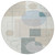 8' Ivory And Beige Round Geometric Washable Indoor Outdoor Area Rug
