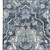 5' X 8' Blue And Ivory Floral Medallion Distressed Washable Area Rug With UV Protection