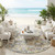 8' Ivory And Brown Round Patchwork Washable Indoor Outdoor Area Rug