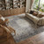 9' X 13' Tan and Gray Oriental Power Loom Worn Faded Area Rug