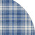8' Navy Blue And Ivory Plaid Washable Round Rug With UV Protection