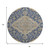 8' Navy Blue Beige And Gray Floral Medallion Washable Round Rug With UV Protection