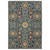 7' X 10' Blue And Rust Medallion Area Rug With Fringe