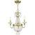 Gold And Clear Three Light Metal Dimmable Chandelier With Shades