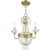 Gold And Clear Three Light Metal Dimmable Chandelier With Shades