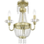 Gold And Clear Three Light Metal Dimmable Chandelier With Shades