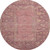 8' Blush And Beige Oriental Washable Round Rug With UV Protection